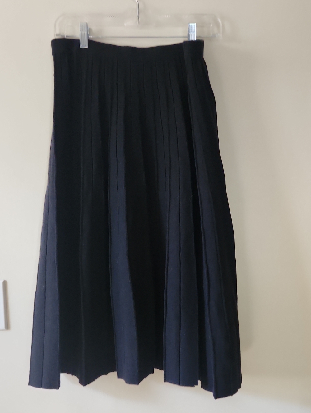 a new day Black Pleated Midi Skirt